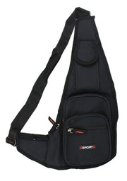 Black Crossbody Bag Sling Shoulder Bag Chest Travel Sport Backpack Pack V563-B990429