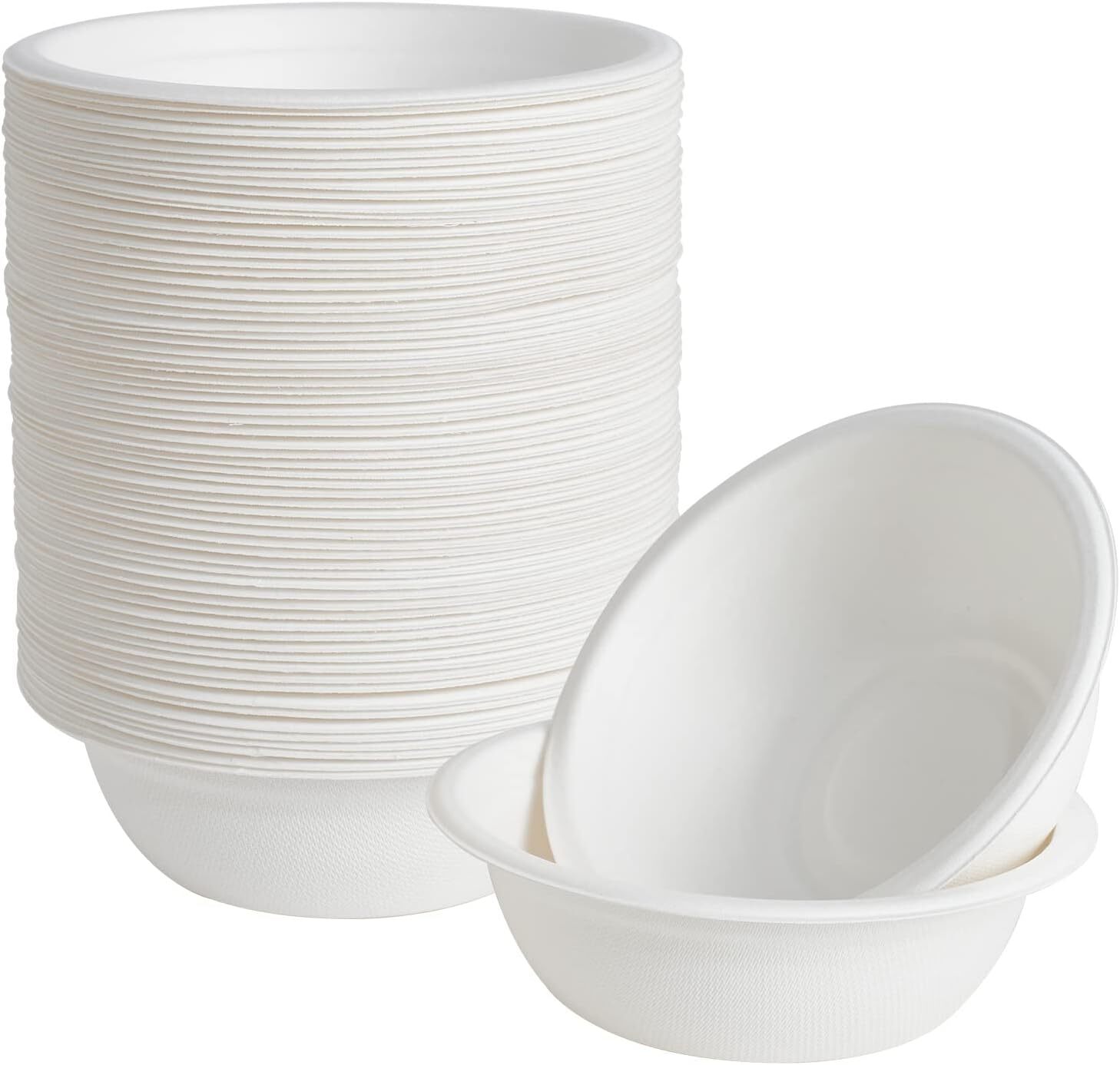 600pcs Disposable Sugarcane Bagasse Round Bowls - 18cm (450ml) - Bulk V563-BA1811-30-20PK