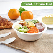 600pcs Disposable Sugarcane Bagasse Round Bowls - 18cm (450ml) - Bulk V563-BA1811-30-20PK