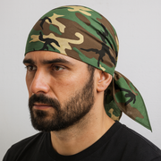 BANDANA 100% COTTON Head Wrap Durag Bandanna Summer Biker Scarf Mask - Army Camouflage V563-BANDANA-ARMYCAMO