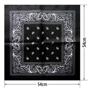 BANDANA Paisley 100% COTTON Head Wrap Durag Bandanna Summer Biker Scarf Mask - Black V563-BANDANA-BLK