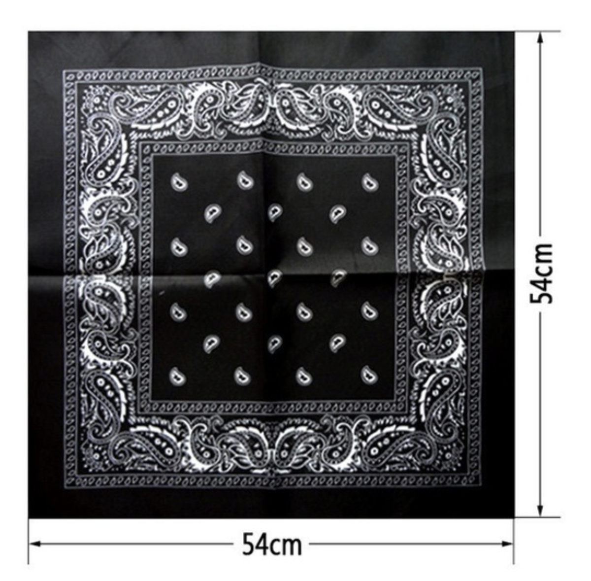 BANDANA Paisley 100% COTTON Head Wrap Durag Bandanna Summer Biker Scarf Mask - Black V563-BANDANA-BLK