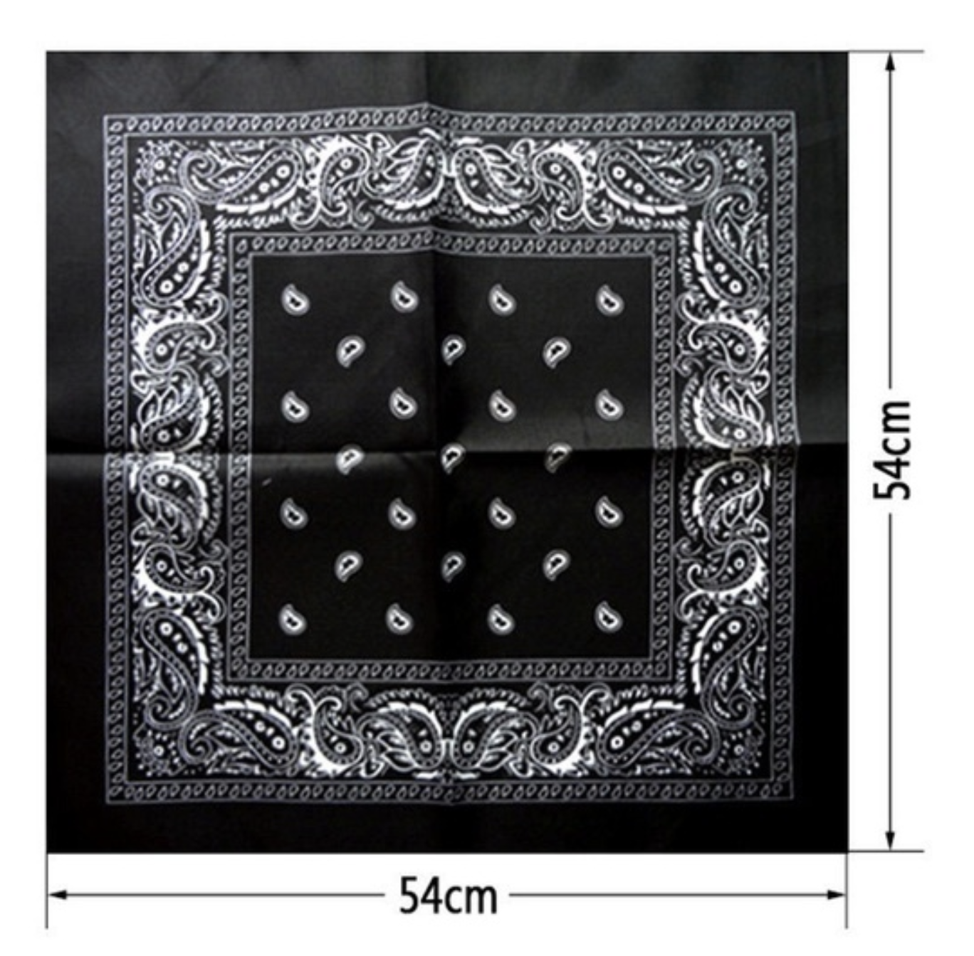 BANDANA Paisley 100% COTTON Head Wrap Durag Bandanna Summer Biker Scarf Mask - Black V563-BANDANA-BLK