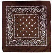 BANDANA Paisley 100% COTTON Head Wrap Durag Bandanna Summer Scarf Mask - Brown V563-BANDANA-BROWN
