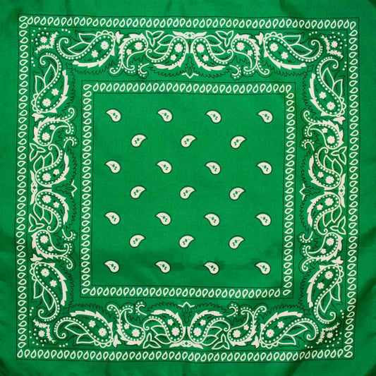 BANDANA Paisley 100% COTTON Head Wrap Durag Bandanna Summer Biker Scarf Mask - Dark Green V563-BANDANA-DRKGRN