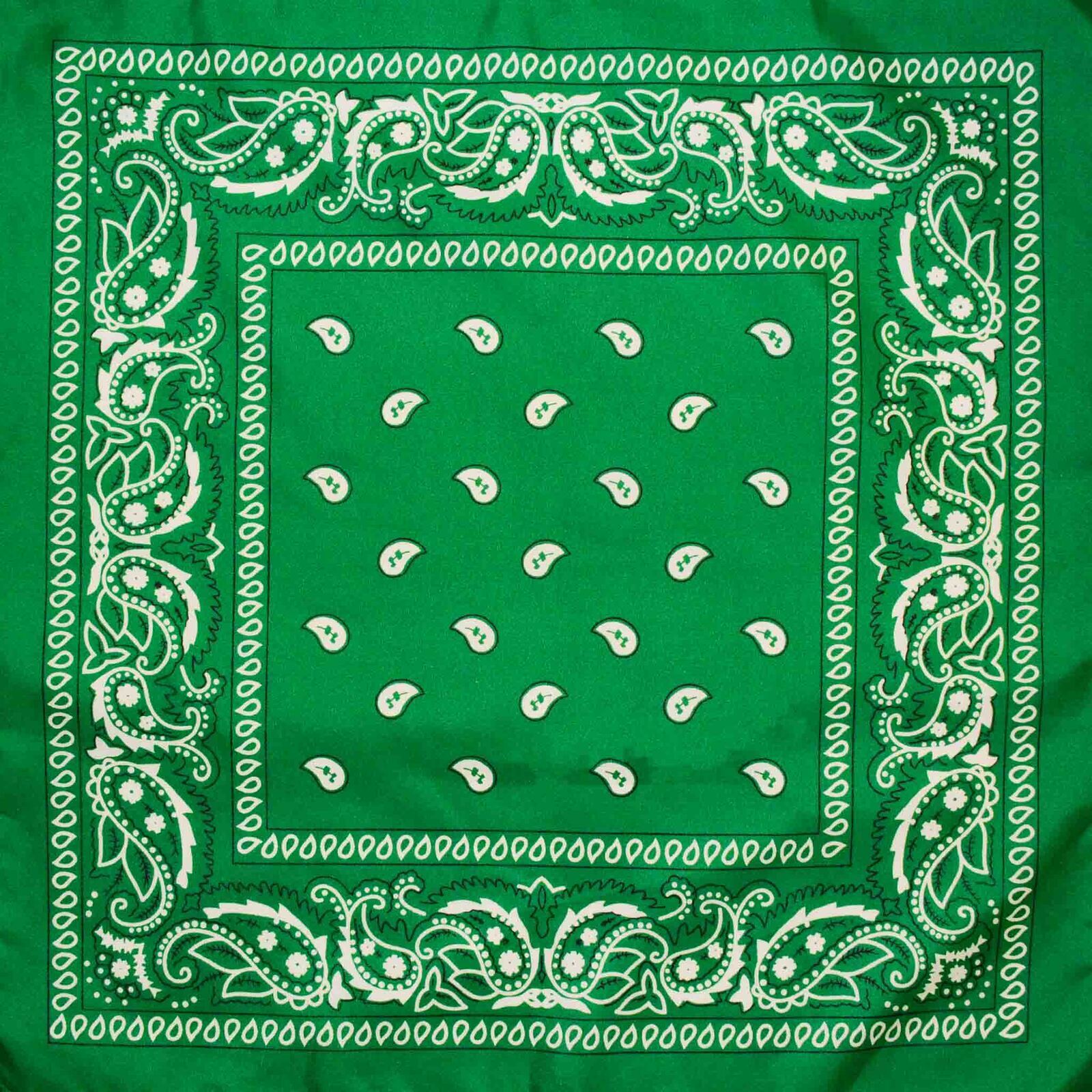 BANDANA Paisley 100% COTTON Head Wrap Durag Bandanna Summer Biker Scarf Mask - Dark Green V563-BANDANA-DRKGRN