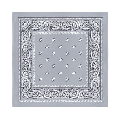 BANDANA Paisley 100% COTTON Head Wrap Durag Bandanna Summer Biker Scarf Mask - Grey V563-BANDANA-GRY