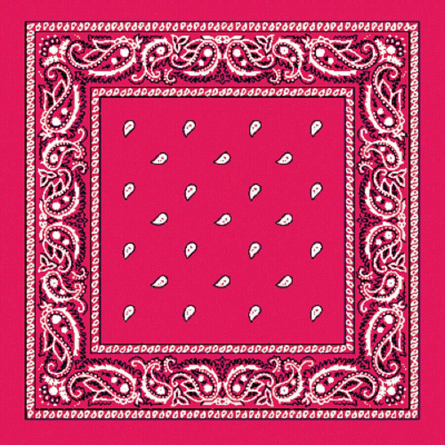 BANDANA Paisley 100% COTTON Head Wrap Durag Bandanna Summer Biker Scarf Mask - Hot Pink V563-BANDANA-HTPNK