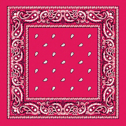 BANDANA Paisley 100% COTTON Head Wrap Durag Bandanna Summer Biker Scarf Mask - Hot Pink V563-BANDANA-HTPNK