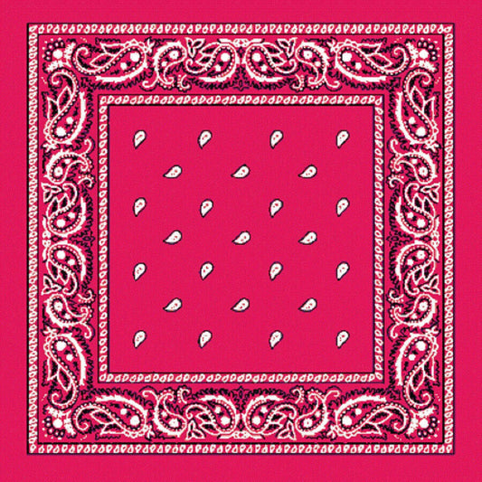 BANDANA Paisley 100% COTTON Head Wrap Durag Bandanna Summer Biker Scarf Mask - Hot Pink V563-BANDANA-HTPNK