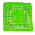 BANDANA Paisley 100% COTTON Head Wrap Durag Bandanna Summer Biker Scarf Mask - Light Green V563-BANDANA-LIGHTGRN