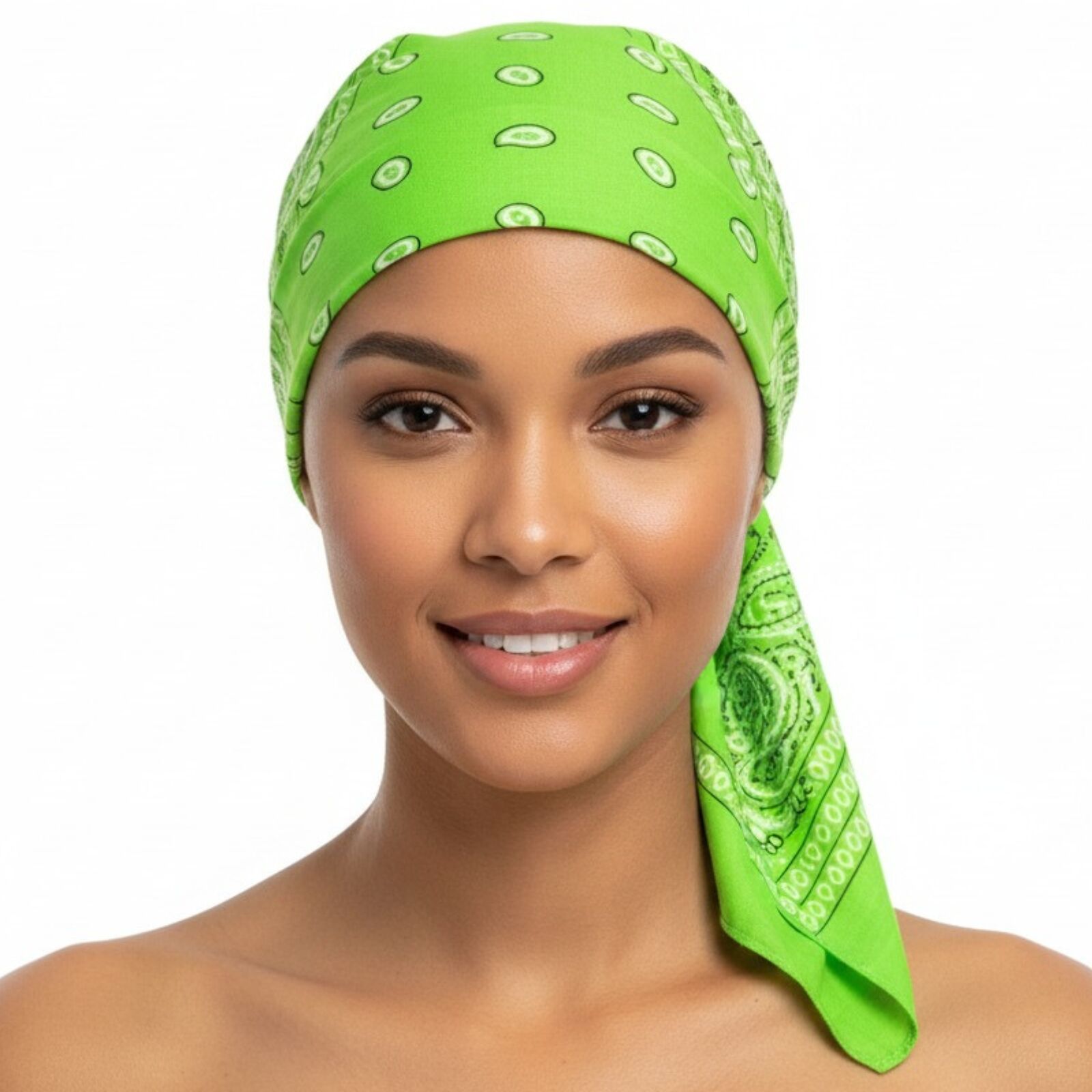 BANDANA Paisley 100% COTTON Head Wrap Durag Bandanna Summer Biker Scarf Mask - Light Green V563-BANDANA-LIGHTGRN