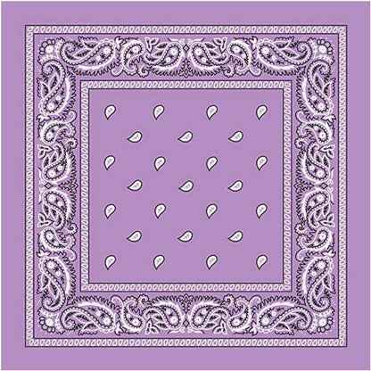 BANDANA Paisley 100% COTTON Head Wrap Durag Bandanna Summer Biker Scarf Mask - Lilac V563-BANDANA-LILAC