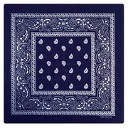 BANDANA Paisley 100% COTTON Head Wrap Durag Bandanna Summer Biker Scarf Mask - Navy Blue V563-BANDANA-NVYBLU
