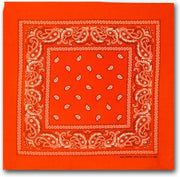 BANDANA Paisley 100% COTTON Head Wrap Durag Bandanna Summer Biker Scarf Mask - Orange V563-BANDANA-ORANGE