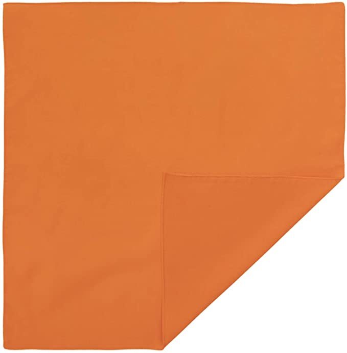 Plain Bandana 100% COTTON Head Wrap Durag Bandanna Summer Biker Scarf Mask - Orange V563-BANDANA-PLAINORANGE