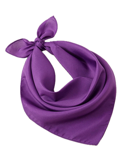 Plain Bandana 100% COTTON Head Wrap Durag Bandanna Summer Biker Scarf Mask - Purple V563-BANDANA-PLAINPURPLE