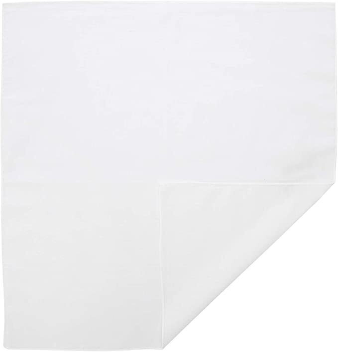Plain Bandana 100% COTTON Head Wrap Durag Bandanna Summer Biker Scarf Mask - White V563-BANDANA-PLAINWHT