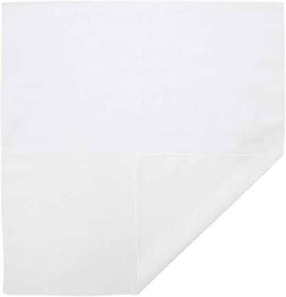 Plain Bandana 100% COTTON Head Wrap Durag Bandanna Summer Biker Scarf Mask - White V563-BANDANA-PLAINWHT