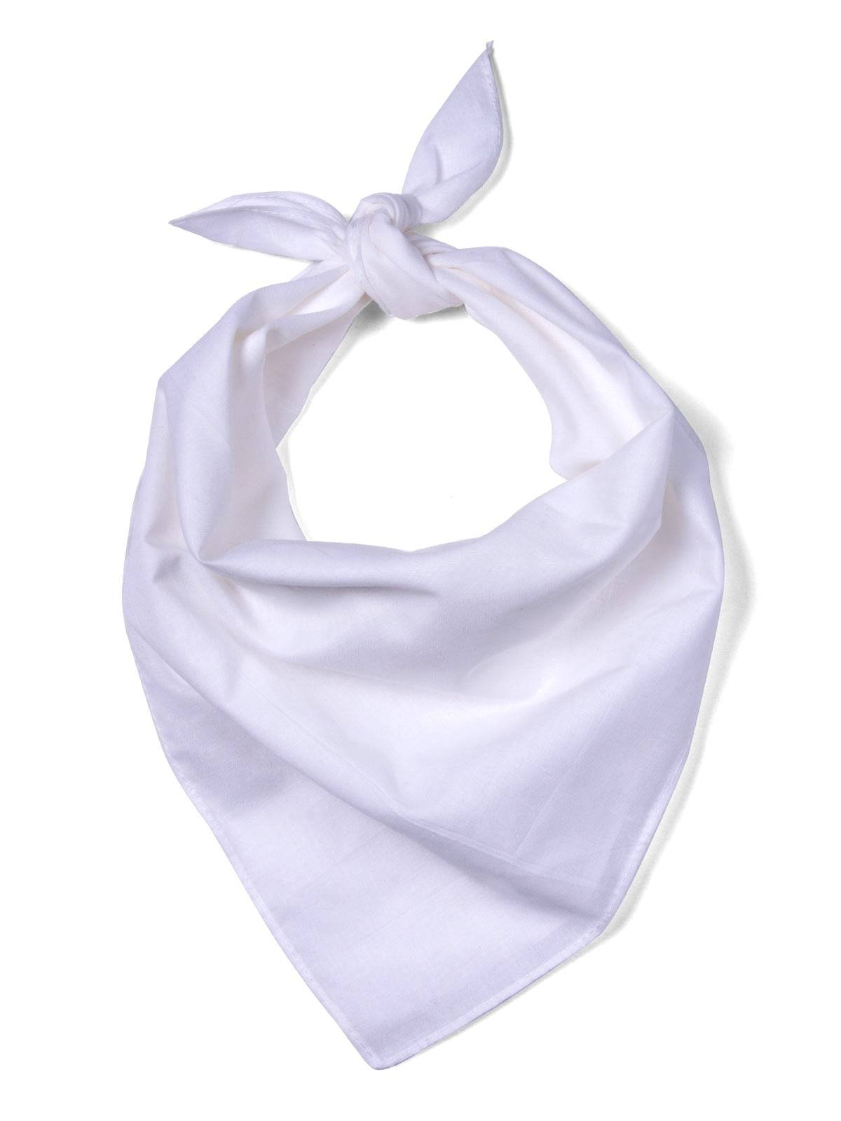 Plain Bandana 100% COTTON Head Wrap Durag Bandanna Summer Biker Scarf Mask - White V563-BANDANA-PLAINWHT