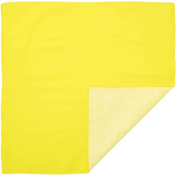 Plain Bandana 100% COTTON Head Wrap Durag Bandanna Summer Biker Scarf Mask - Yellow V563-BANDANA-PLAINYLW
