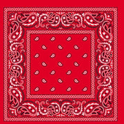 BANDANA Paisley 100% COTTON Head Wrap Durag Bandanna Summer Biker Scarf Mask - Red V563-BANDANA-RED