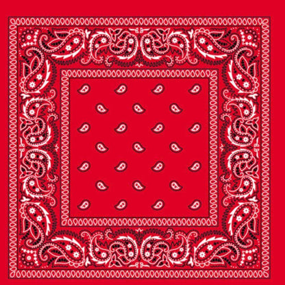BANDANA Paisley 100% COTTON Head Wrap Durag Bandanna Summer Biker Scarf Mask - Red V563-BANDANA-RED