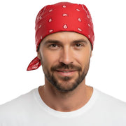 BANDANA Paisley 100% COTTON Head Wrap Durag Bandanna Summer Biker Scarf Mask - Red V563-BANDANA-RED