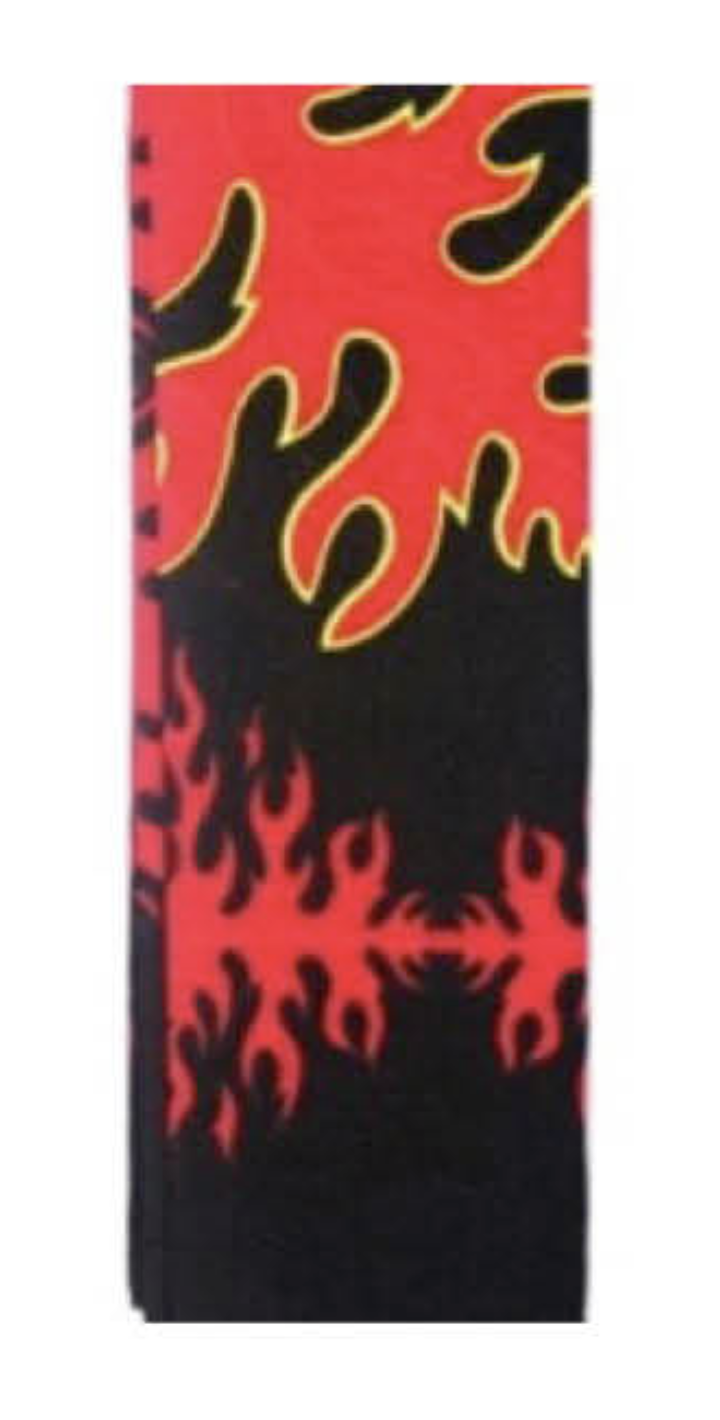 BANDANA Paisley 100% COTTON Head Wrap Durag Bandanna Summer Mask in Red Fire on Black V563-BANDANA-REDFIREBLK