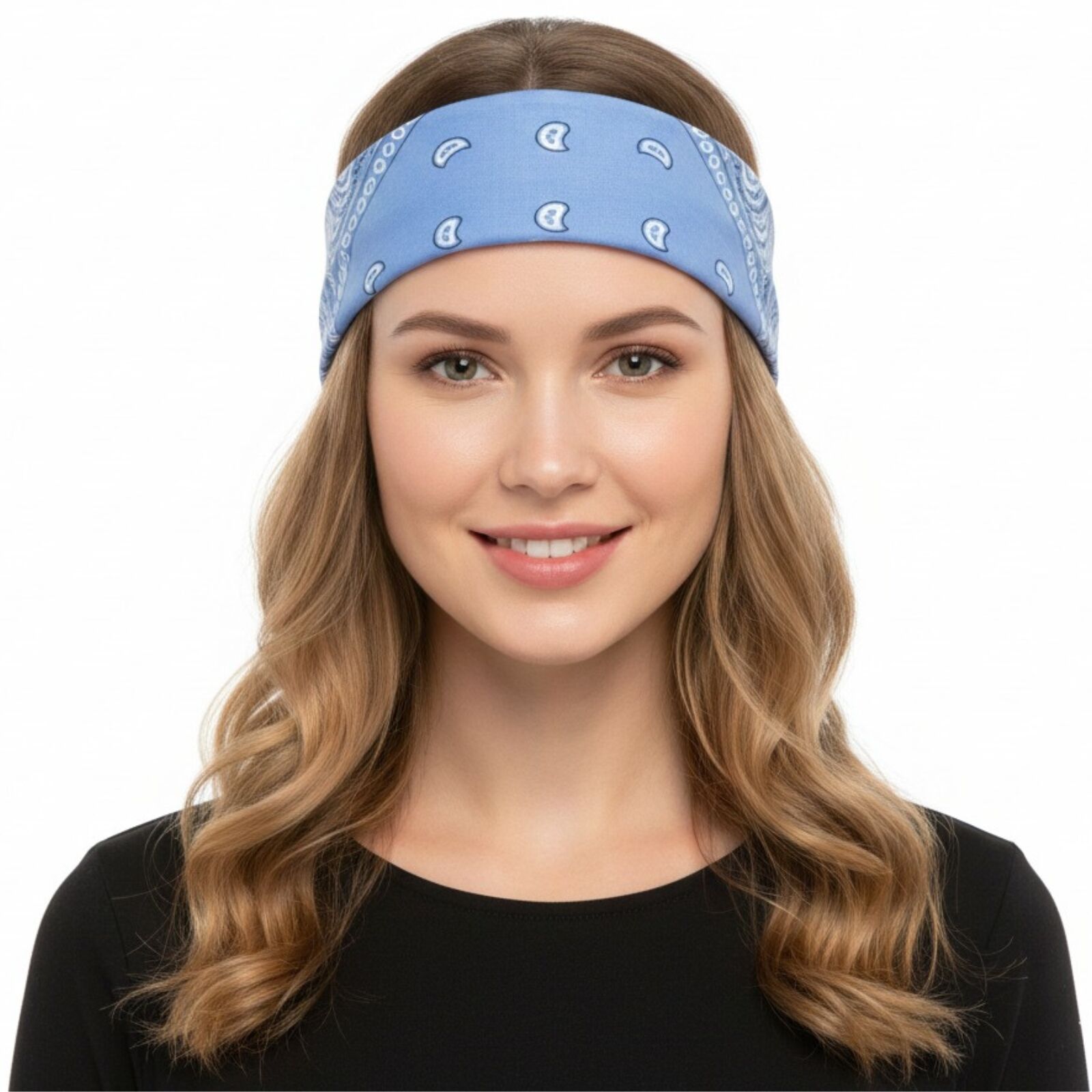 BANDANA Paisley 100% COTTON Head Wrap Durag Bandanna Summer Biker Scarf Mask - Sky Blue V563-BANDANA-SKYBLU