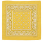 BANDANA Paisley 100% COTTON Head Wrap Durag Bandanna Summer Biker Scarf Mask - Yellow V563-BANDANA-YLW