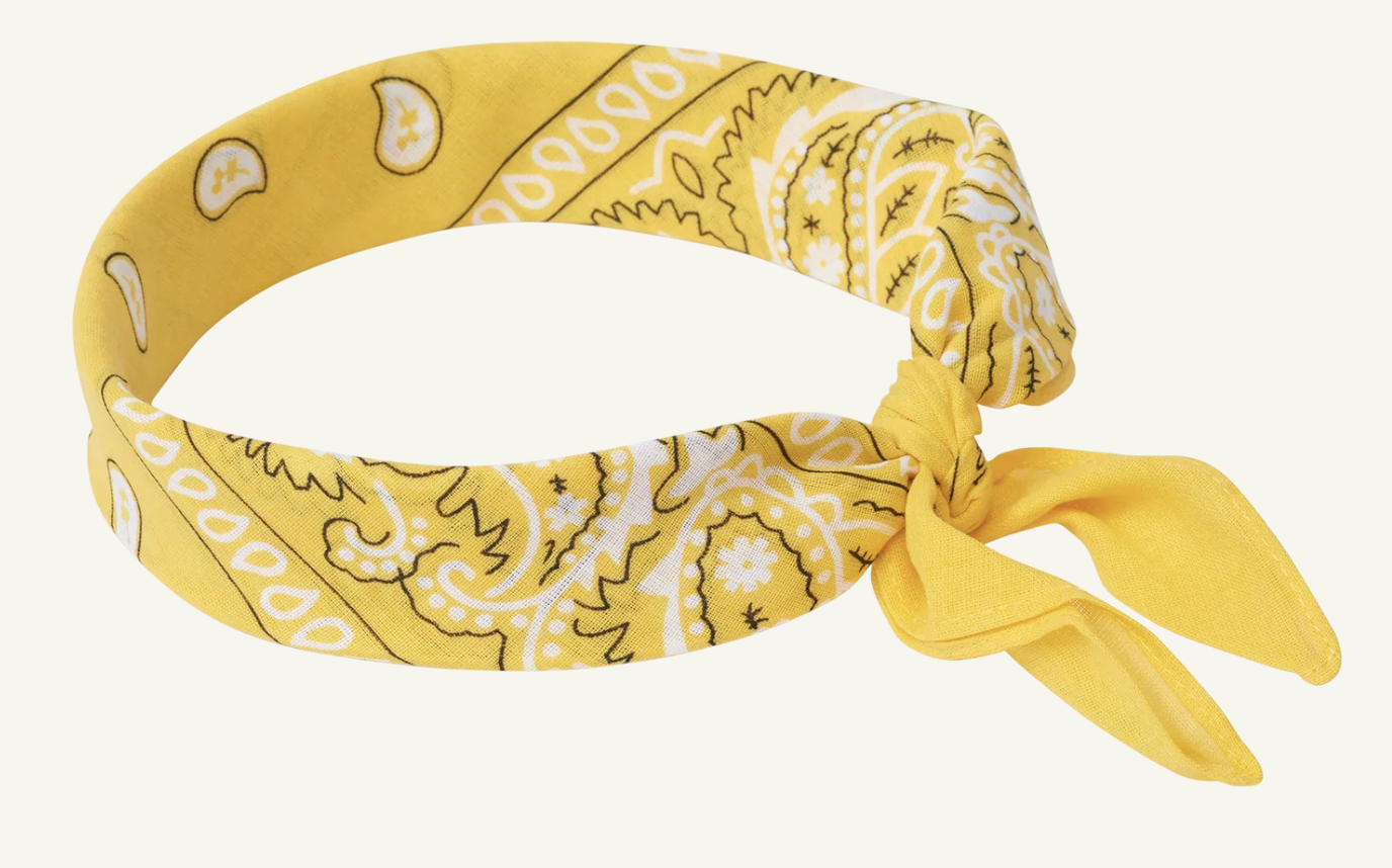 BANDANA Paisley 100% COTTON Head Wrap Durag Bandanna Summer Biker Scarf Mask - Yellow V563-BANDANA-YLW