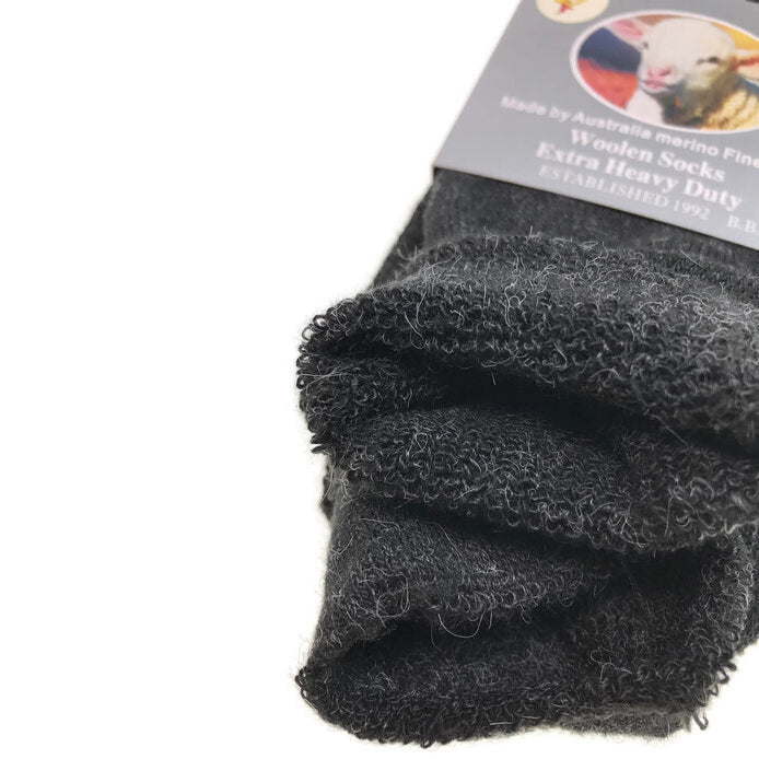 1 Pair Merino Wool Blend Work Socks Thermal Hiking Winter Warm Socks - Charcoal - 7-11 V563-BB-1MWSOX-CH-7_11