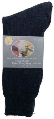 1 Pair Merino Wool Blend Work Socks Thermal Hiking Winter Warm Socks - Navy - 7-11 V563-BB-1MWSOX-NVY-7_11