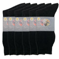 6 Pairs Merino Wool Blend Woolen Work Socks Hiking Heavy Duty Warm Thermal Bulk - Black - 7-11 V563-BB-6MWSOX-BLK-7_11
