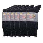 6 Pairs Merino Wool Blend Woolen Work Socks Hiking Heavy Duty Warm Thermal Bulk - Charcoal - 7-11 V563-BB-6MWSOX-CH-7_11