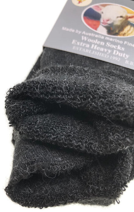 6 Pairs Merino Wool Blend Woolen Work Socks Hiking Heavy Duty Warm Thermal Bulk - Charcoal - 7-11 V563-BB-6MWSOX-CH-7_11