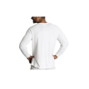 Mens Merino Wool Blend Thermal Top Long Sleeve Base Layer Underwear - Beige - XL