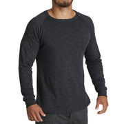 Mens Merino Wool Blend Thermal Top Long Sleeve Base Layer Underwear - Black - XL