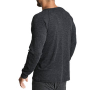 Mens Merino Wool Blend Thermal Top Long Sleeve Base Layer Underwear - Black - XL