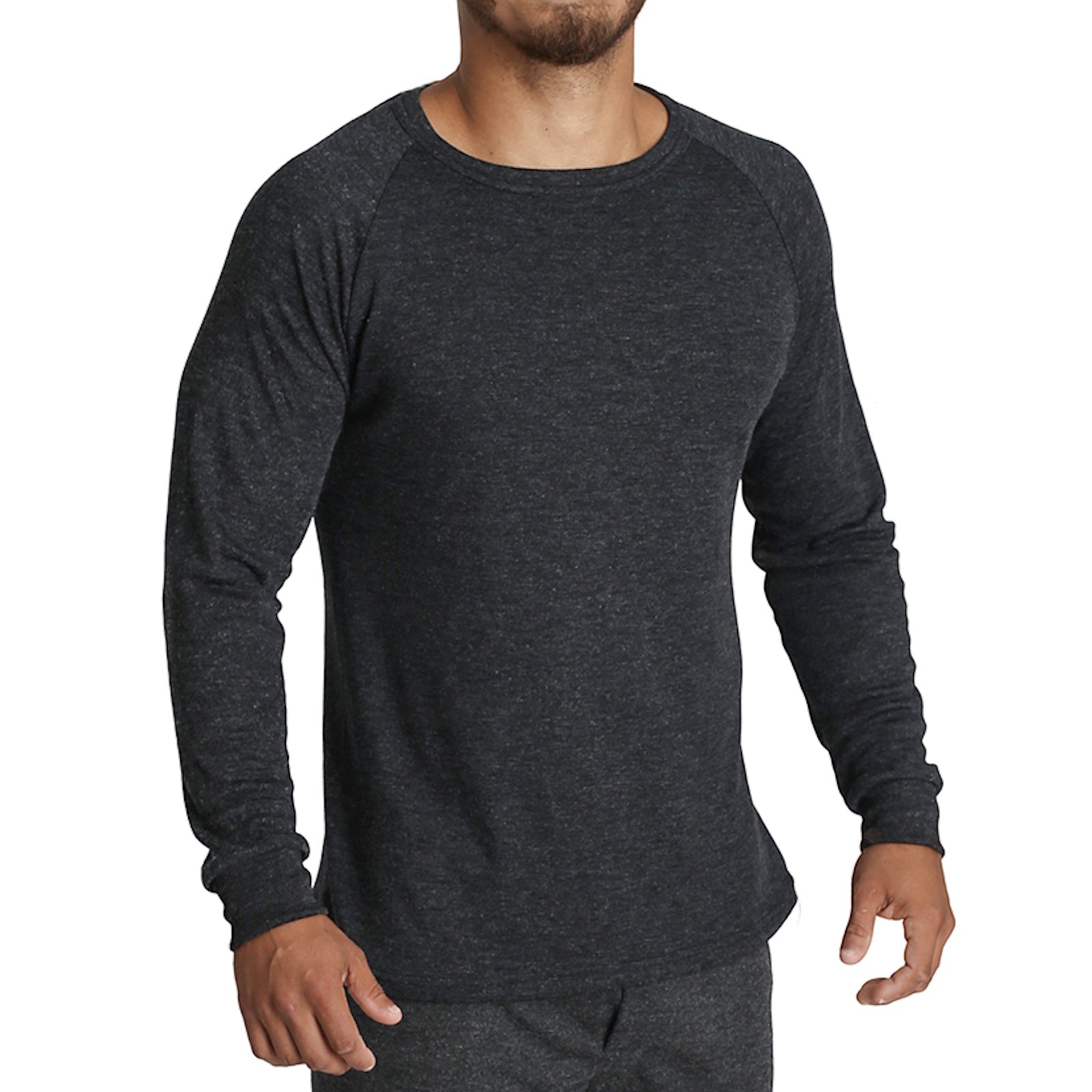 Mens Merino Wool Blend Thermal Top Long Sleeve Base Layer Underwear - Black - XXL