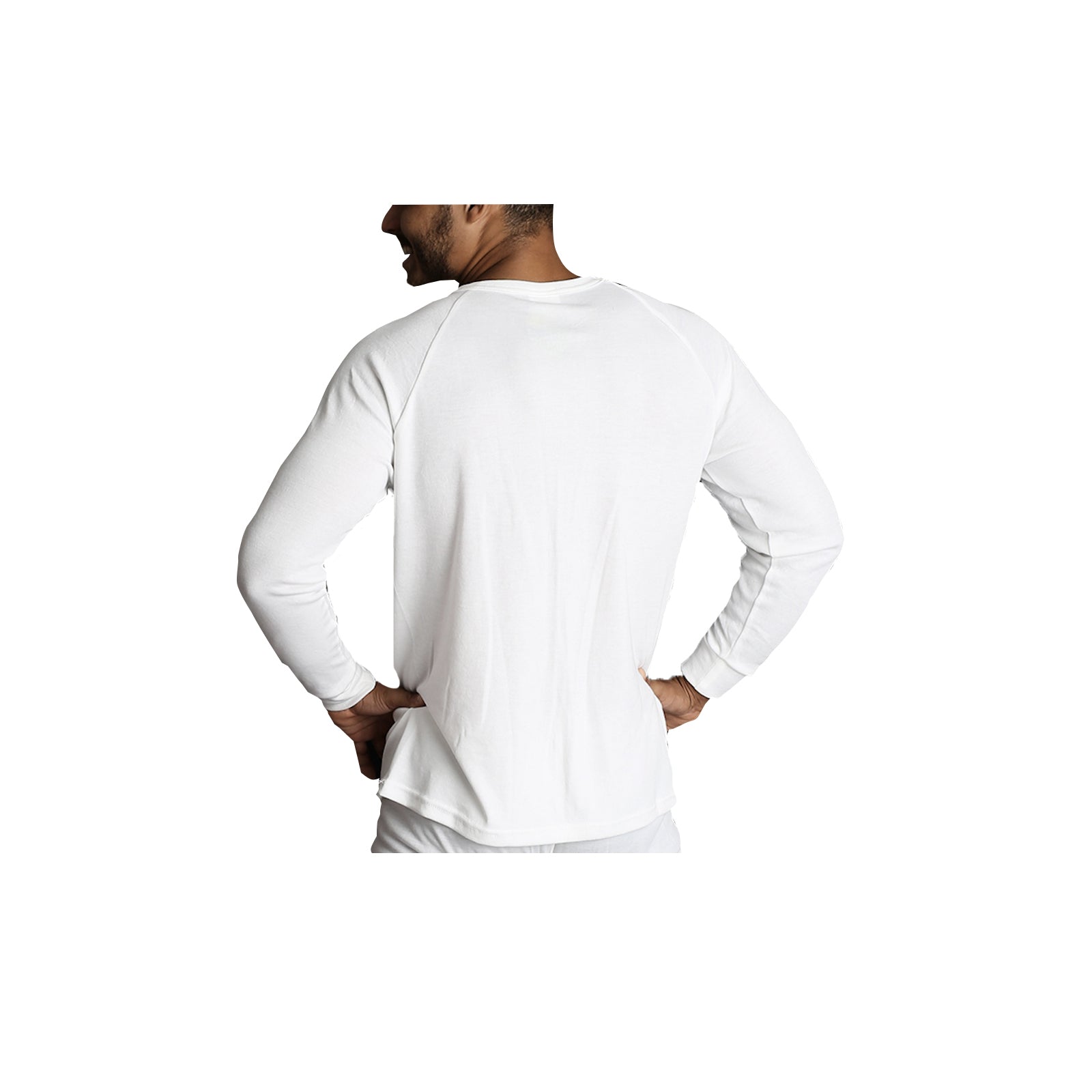 Mens Merino Wool Blend Thermal Top Long Sleeve Base Layer Underwear - Beige - 3XL