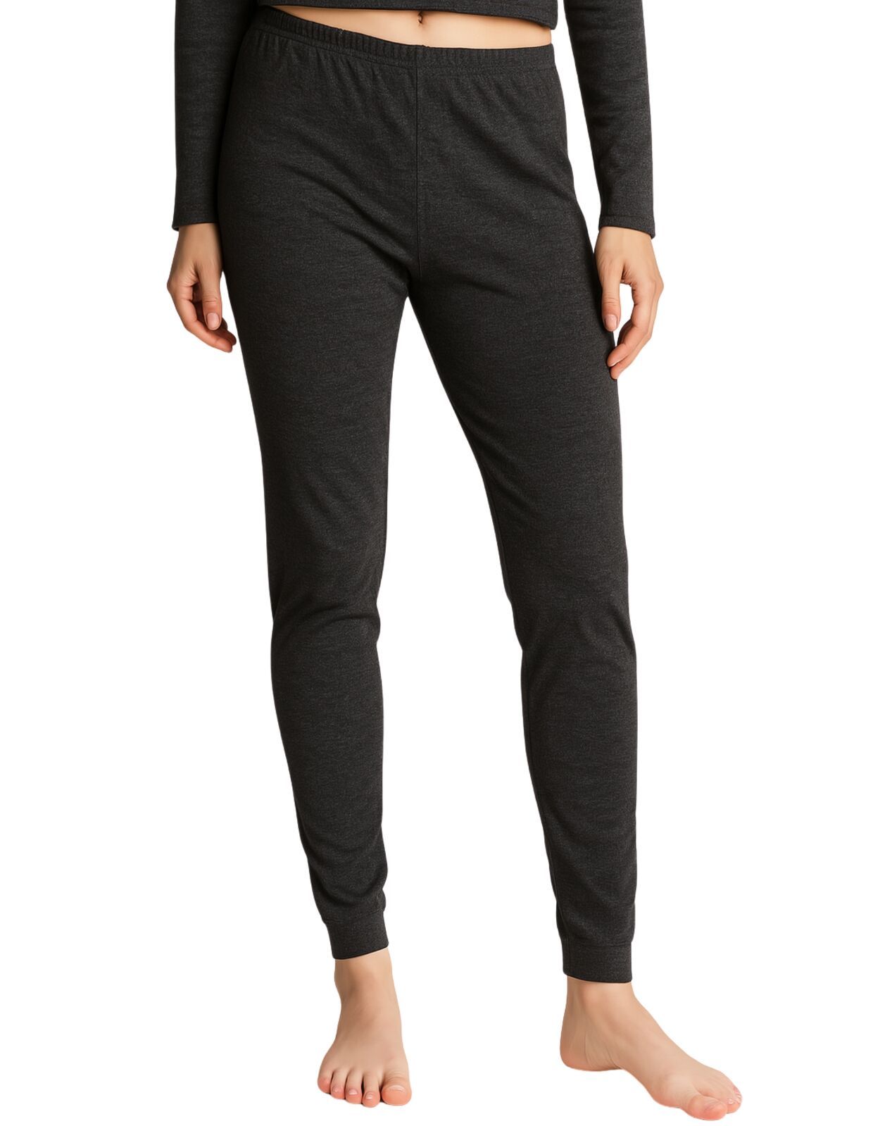 Womens Merino Wool Long Janes Thermal Underwear Layer Thermals Leggings Pants - Black - 16-18 V563-BB-SI042-BK-16_18
