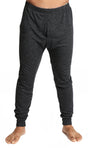 Mens Thermal Long John Pants Merino Wool Blend Base Layer Winter Warm - Black - S V563-BB-SI043-BK-S