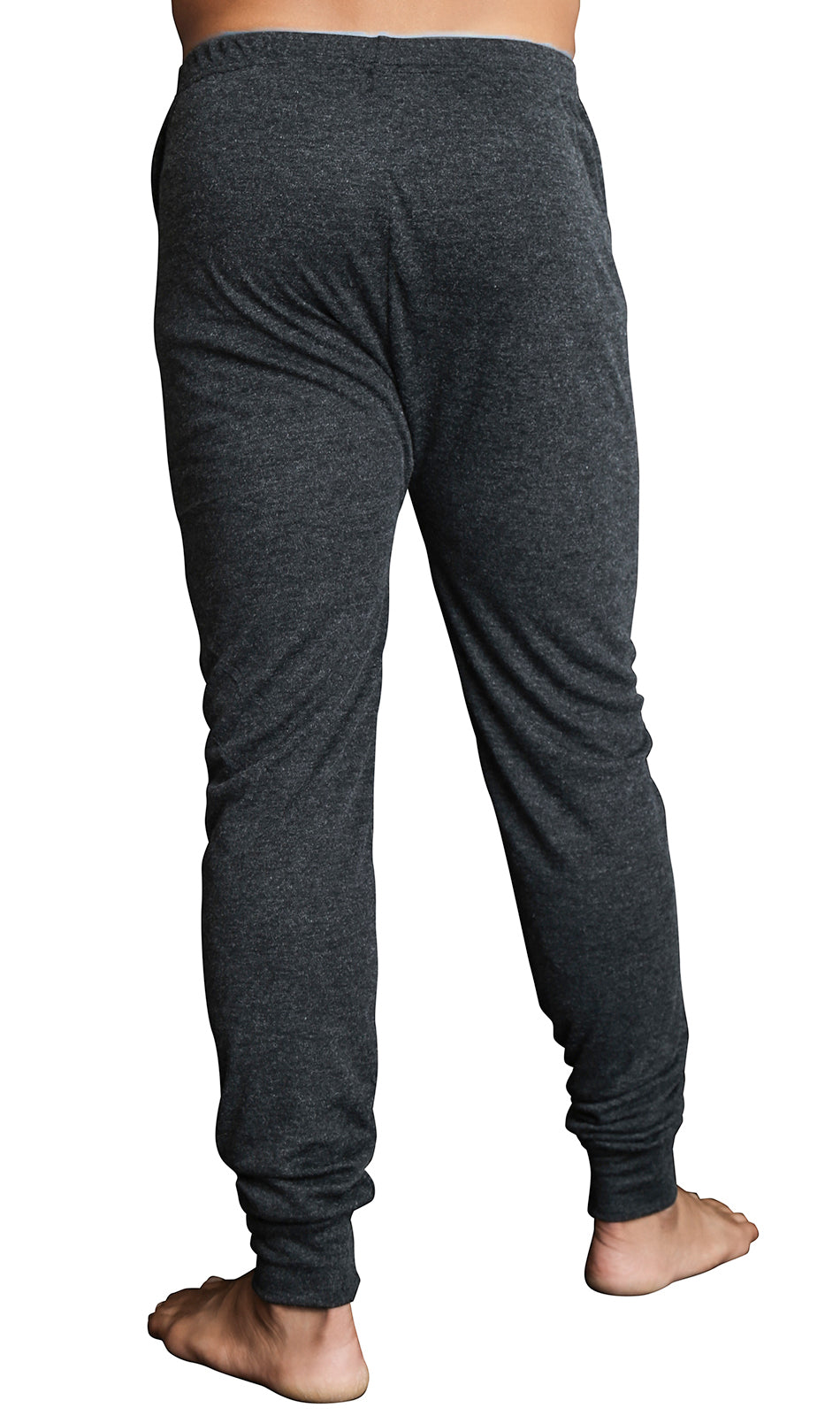 Mens Thermal Long John Pants Merino Wool Blend Base Layer Winter Warm - Black - XL