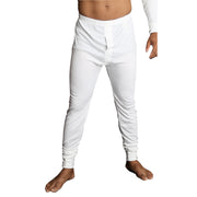 Mens Thermal Long John Pants Merino Wool Blend Base Layer Winter Warm - Beige  - 3XL