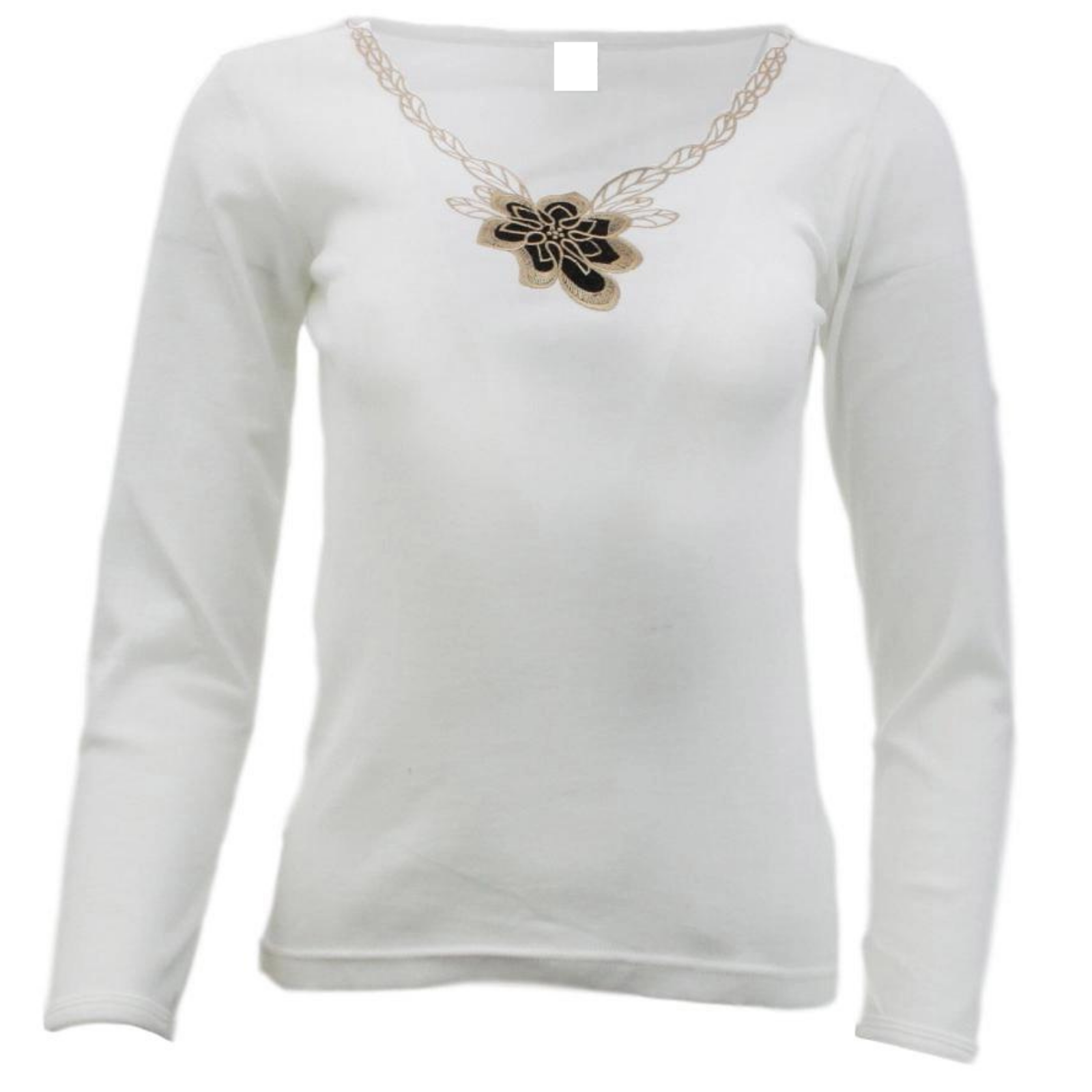 Womens Merino Wool Blend Thermal Top Long Sleeve V Neck Spencer Warm - Beige - 10-12 V563-BB-SI047-BEI-10_12