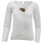 Womens Merino Wool Blend Thermal Top Long Sleeve V Neck Spencer Warm - Beige - 10-12 V563-BB-SI047-BEI-10_12