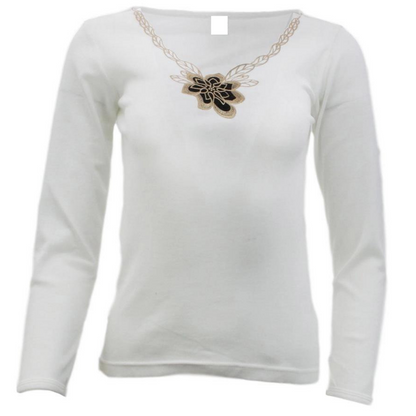 Womens Merino Wool Blend Thermal Top Long Sleeve V Neck Spencer Warm - Beige - 10-12 V563-BB-SI047-BEI-10_12
