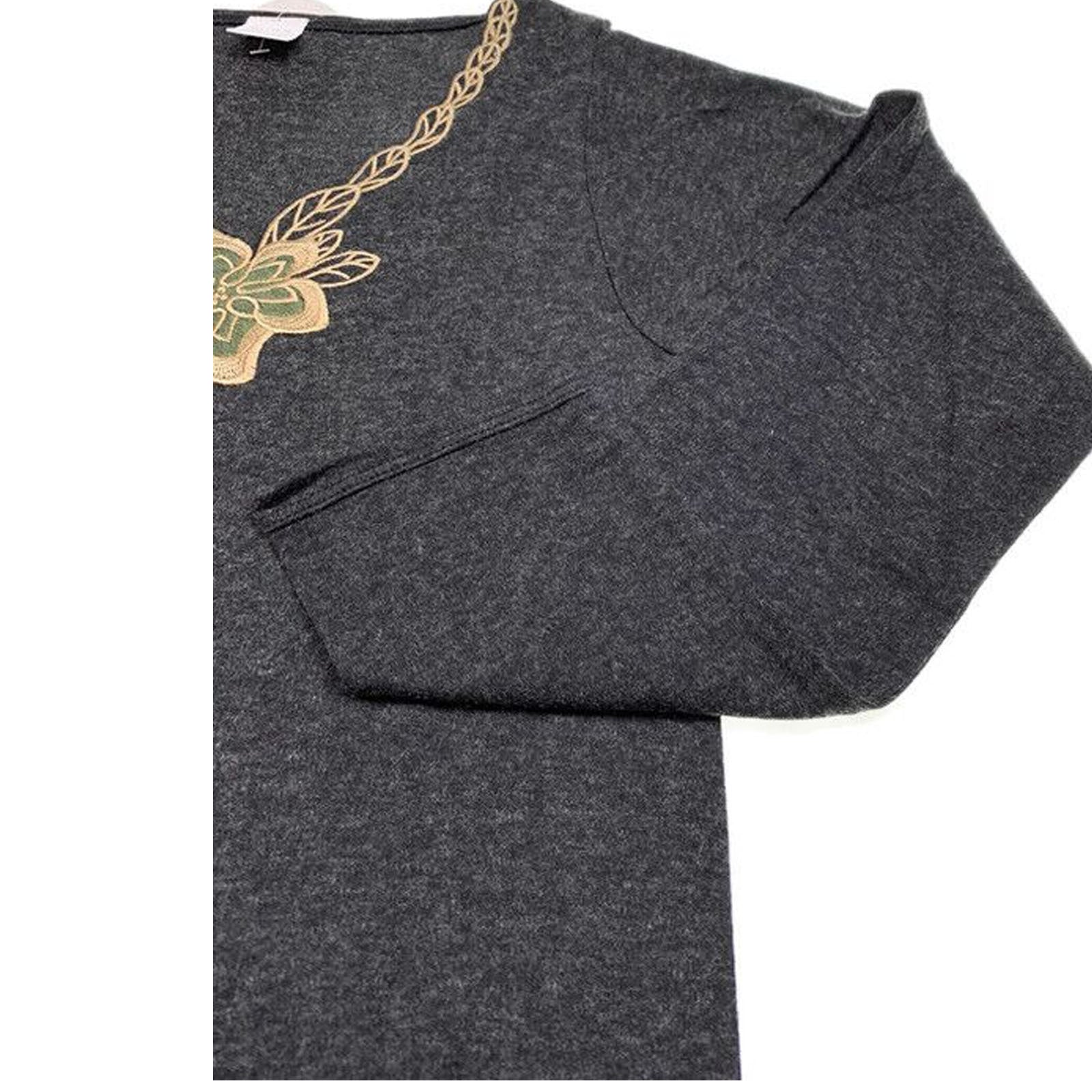 Womens Merino Wool Blend Thermal Top Long Sleeve V Neck Spencer Warm - Black - 18-20 V563-BB-SI047-BK-18_20
